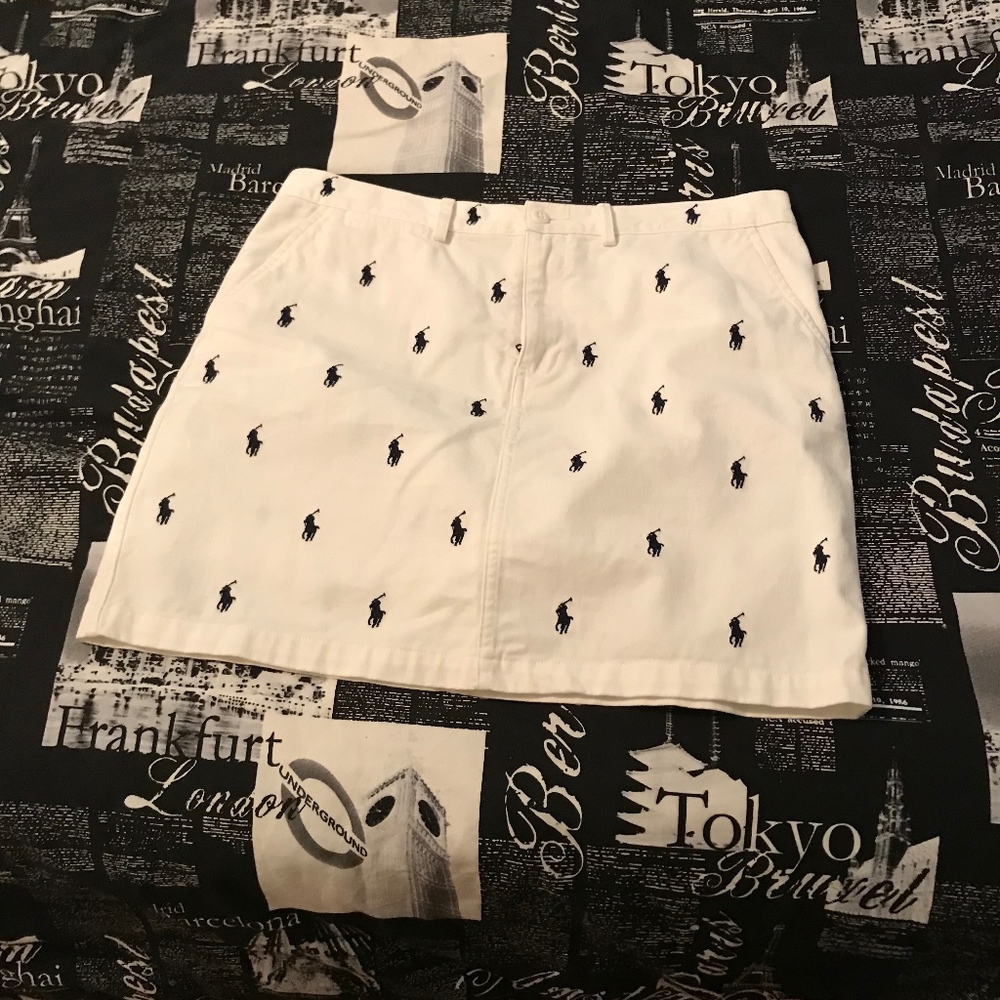 Navy and White Polo Ralph Lauren Skirt
